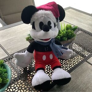 NWOT Disney’s Christmas Talking Mickey Mouse Stuffed Animal. 18”